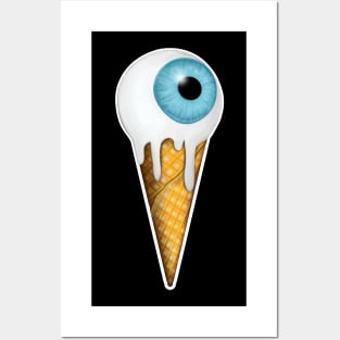 Ice cream eyeball Halloween Posters and Art